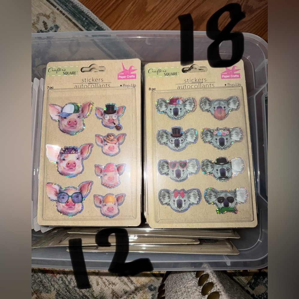 77 packs!! Crafters Square Stickers and Rub on transfers
